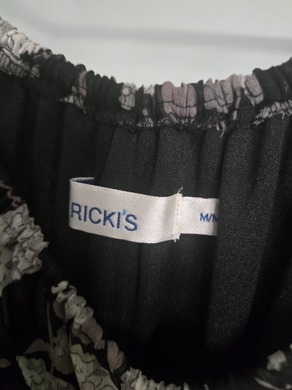 Ricki's Black Midi Dress with Gray Floral Print - Picture 3 of 6